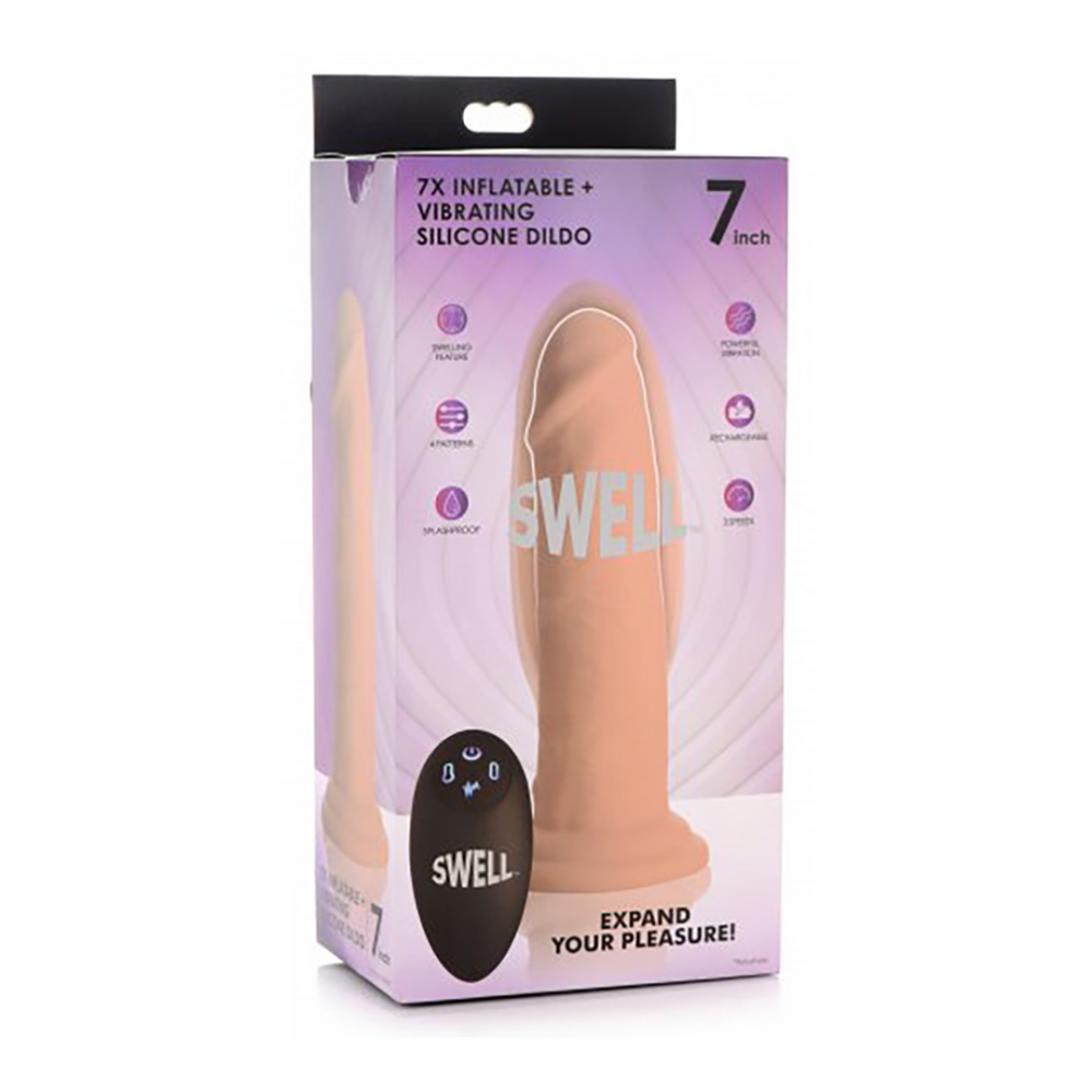 XR Brands Swell - Inflatable and Vibrating Silicone Dildo - 7 / 18 cm