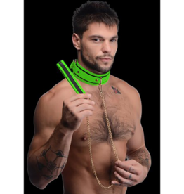 XR Brands Kink in the Dark - Glow in the Dark Halsband en Leash