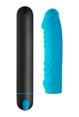 XR Brands XL Bullet and Ribbed Silicone Sleeve