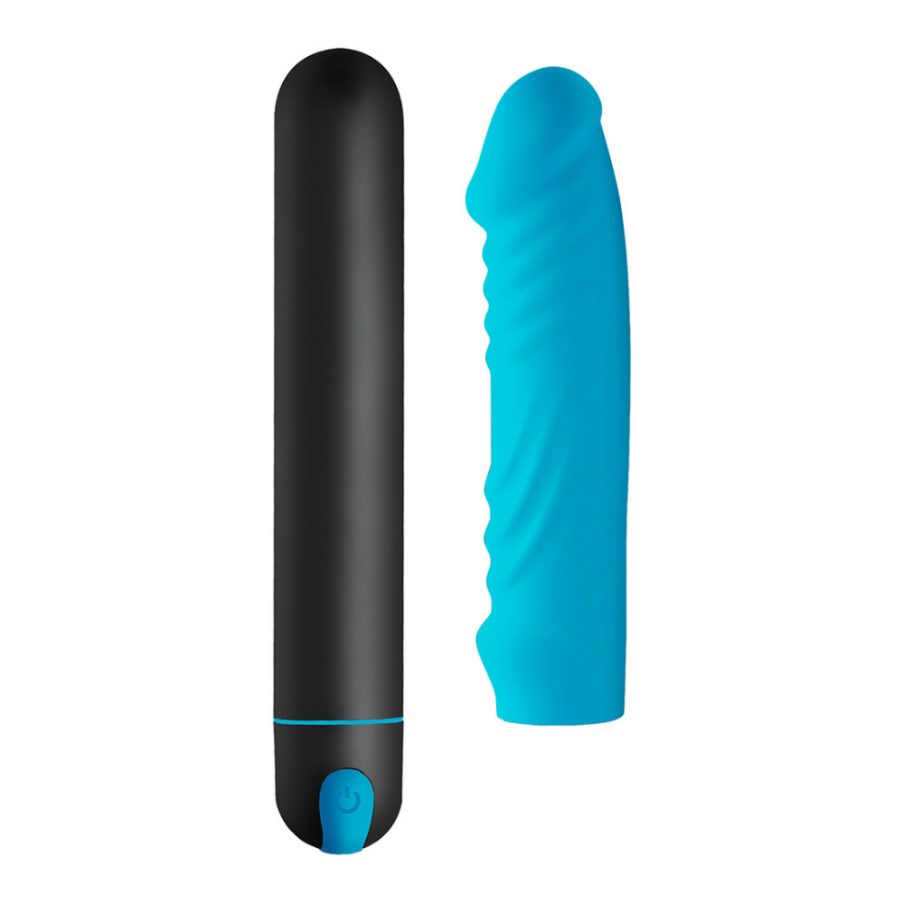 XR Brands XL Bullet and Ribbed Silicone Sleeve