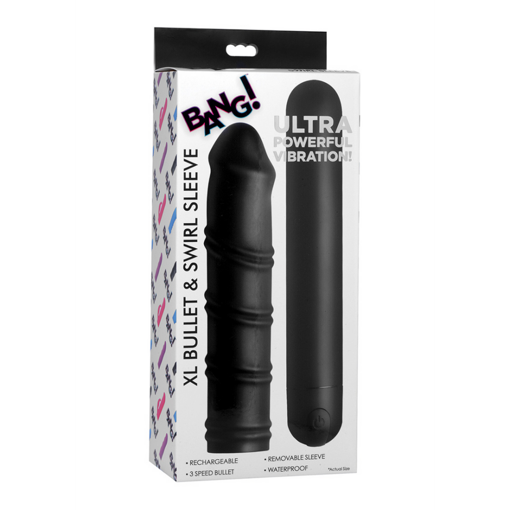 XR Brands XL Bullet and Swirl Silicone Sleeve