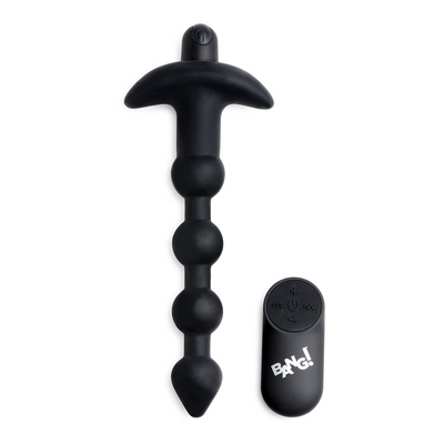 Image of XR Brands Vibrating Silicone Anal Beads and Remote Control