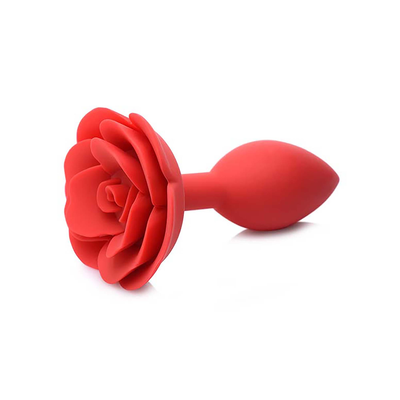 Image of XR Brands Booty Bloom - Silicone Rose Anal Plug - Red