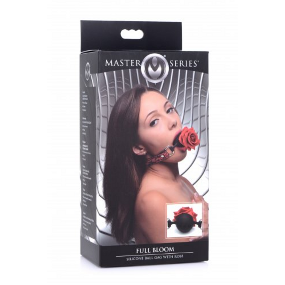 XR Brands Silicone Ball Gag with Rose