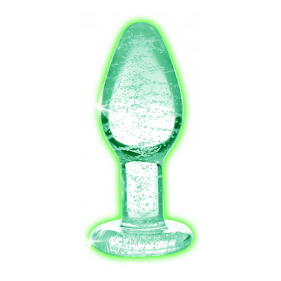 Image of XR Brands Glow-In-The-Dark - Glass Butt Plug - Small