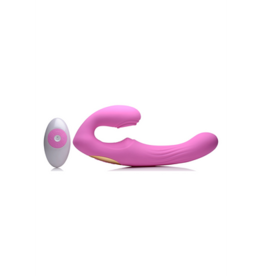 XR Brands U-Pulse - Siliconen Pulsatie en Vibrerende Strapless Strap-On