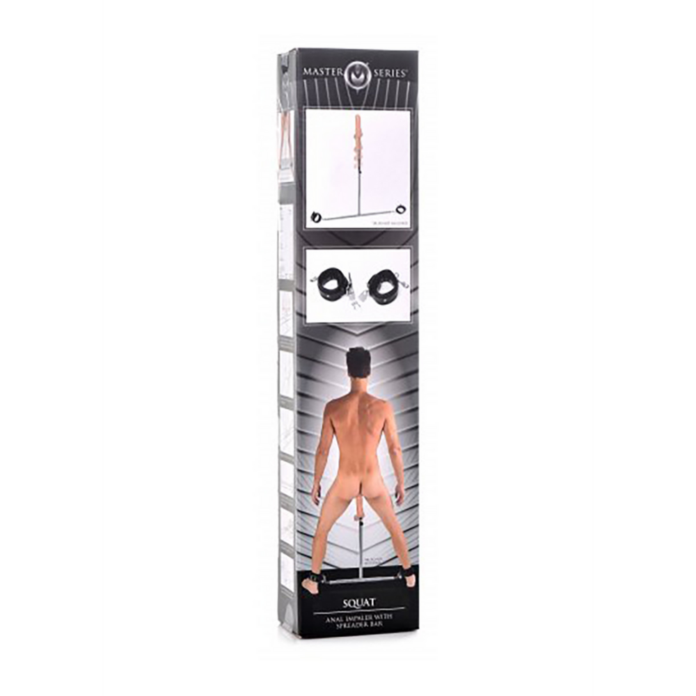XR Brands Squat - Spreader Bar with Ankle Cuffs and Anal Dildo