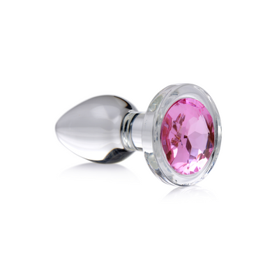 Image of XR Brands Pink Gem - Glass Anal Plug - Small