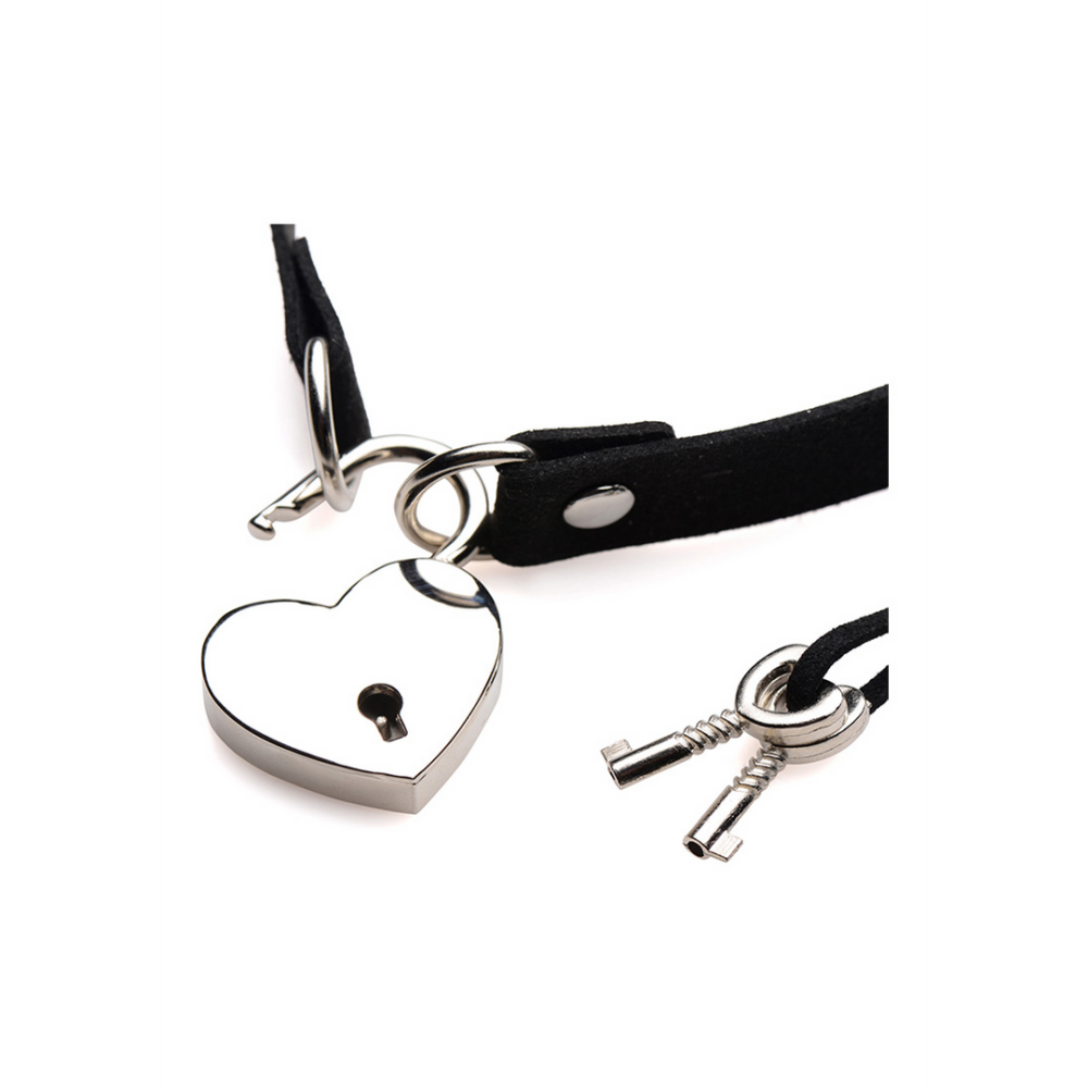 XR Brands Lock-It - Choker with Heart Lock and Key