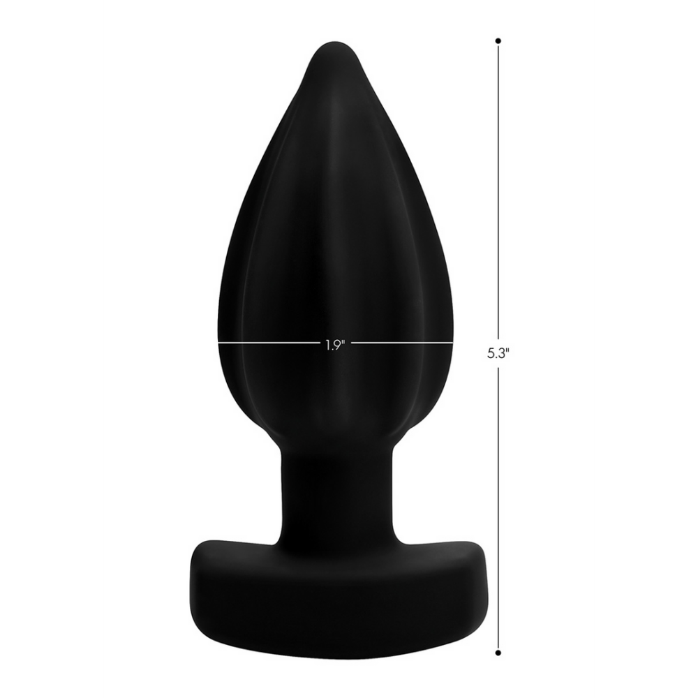 XR Brands Ribbed Vibrating Anal Plug with Remote Control