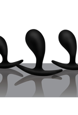 XR Brands Dark Droplets - 3 Piece Curved Anal Trainer Set - Black