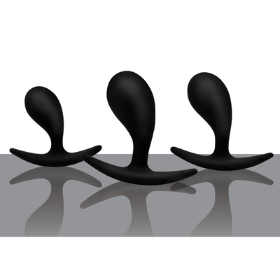 Image of XR Brands Dark Droplets - 3 Piece Curved Anal Trainer Set - Black
