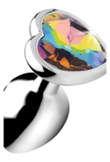 XR Brands Rainbow Prism - Heart Butt Plug - Small