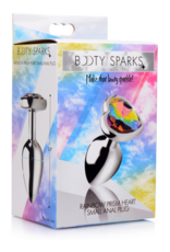 XR Brands Rainbow Prism - Heart Butt Plug - Small