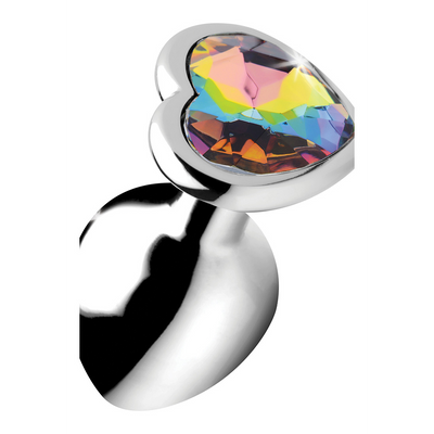 Image of XR Brands Rainbow Prism - Heart Butt Plug - Medium