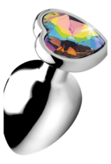 XR Brands Rainbow Prism - Heart Butt Plug - Large