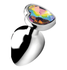 XR Brands Rainbow Prism - Heart Butt Plug - Large