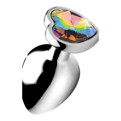 Image of XR Brands Rainbow Prism - Heart Butt Plug - Large