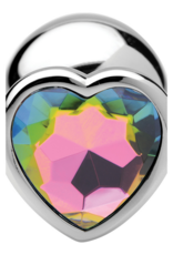 XR Brands Rainbow Prism - Heart Butt Plug - Large