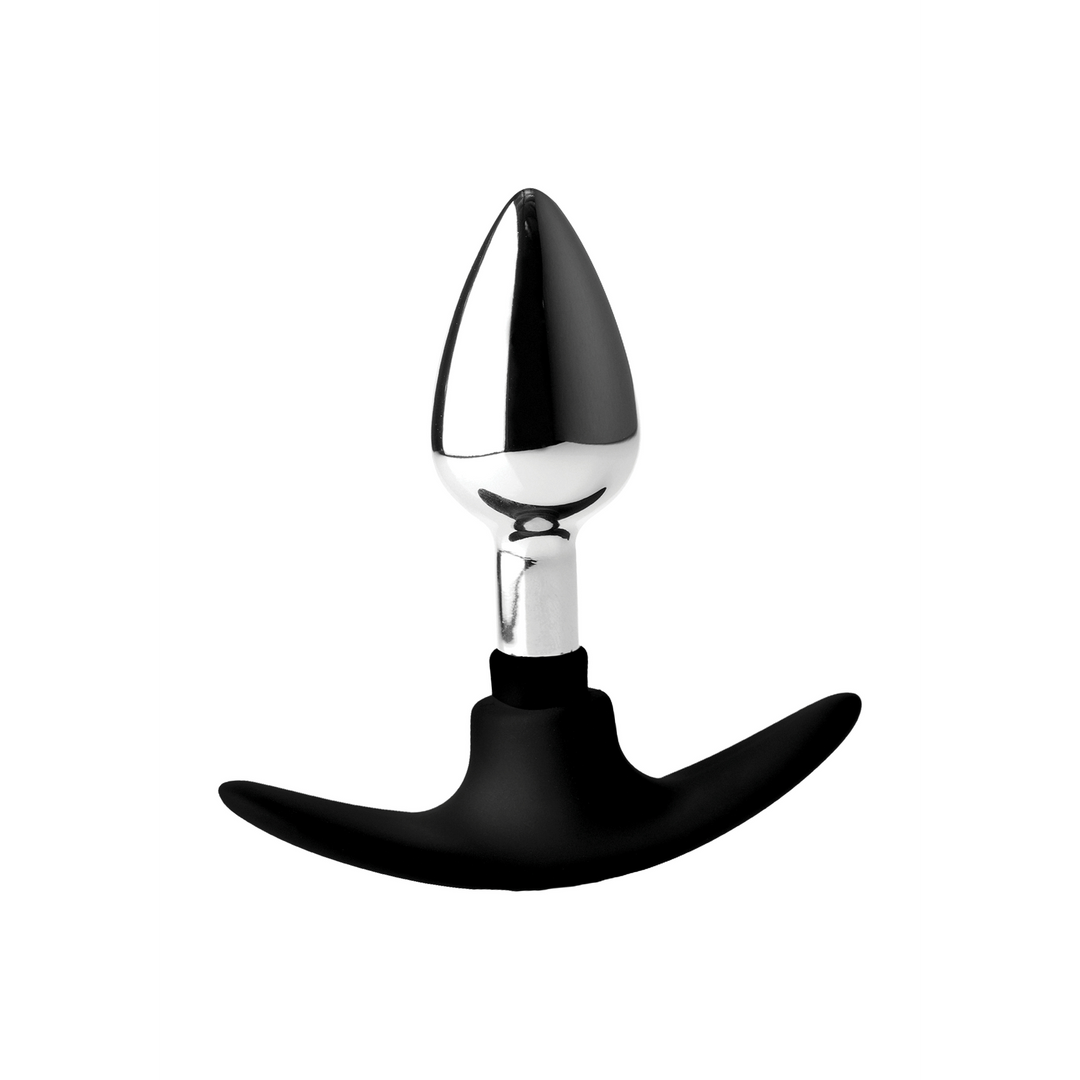 XR Brands Dark Invader - Metal and Silicone Anal Plug - Small