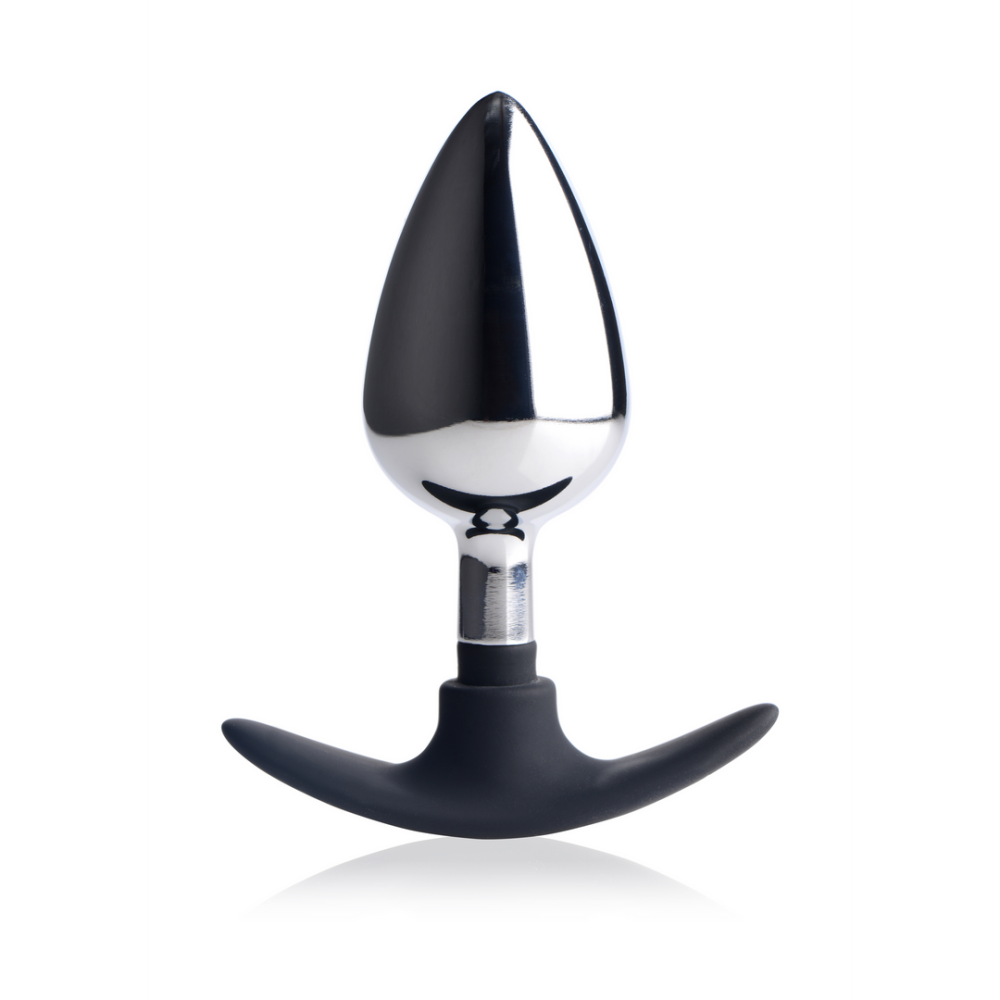 XR Brands Dark Invader - Metal and Silicone Anal Plug - Large