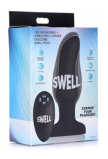 XR Brands Inflatable Curved Vibrating Silicone Butt Plug