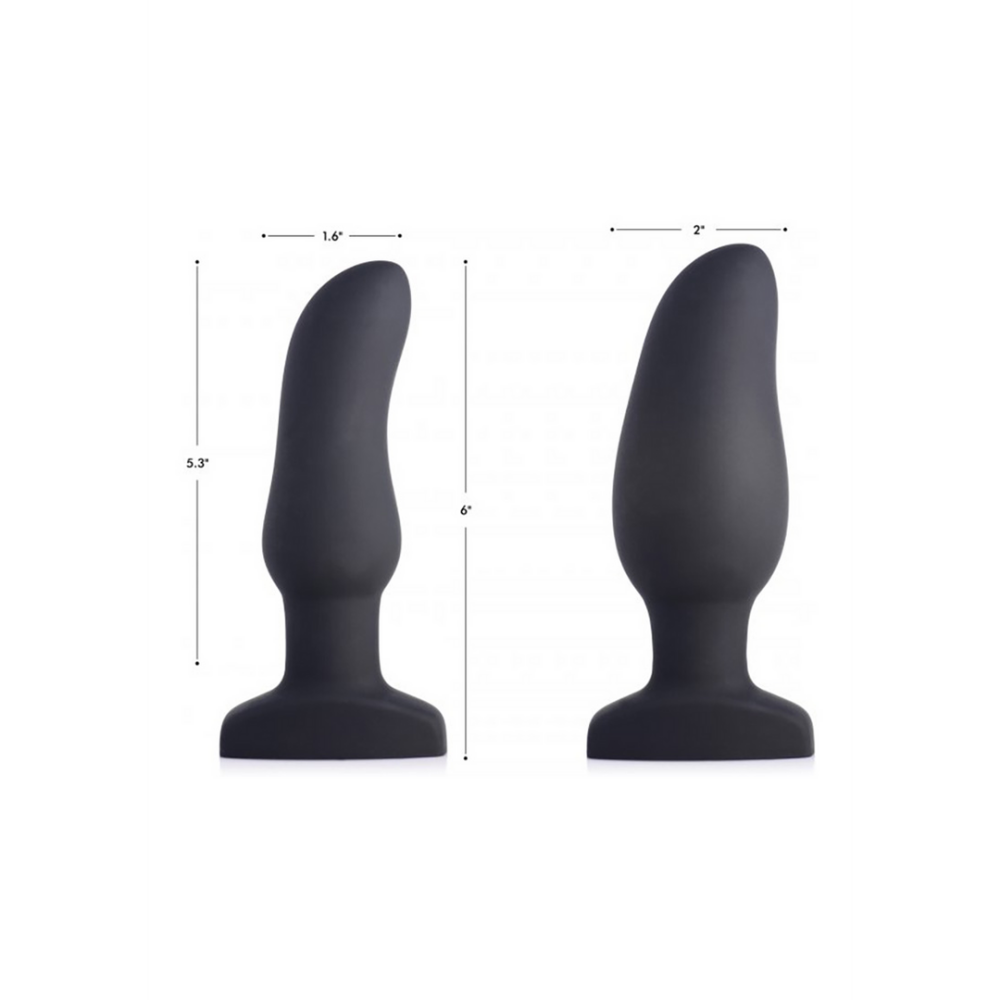 XR Brands Inflatable Curved Vibrating Silicone Butt Plug