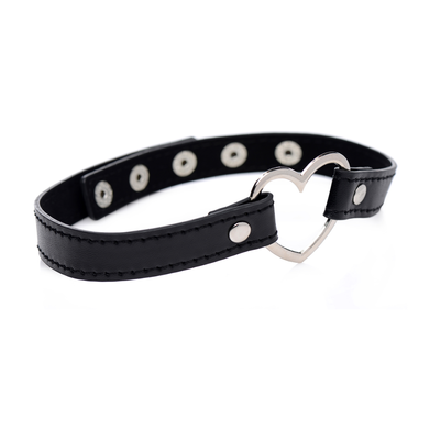 Image of XR Brands Dark Heart - Chrome Heart Black Choker