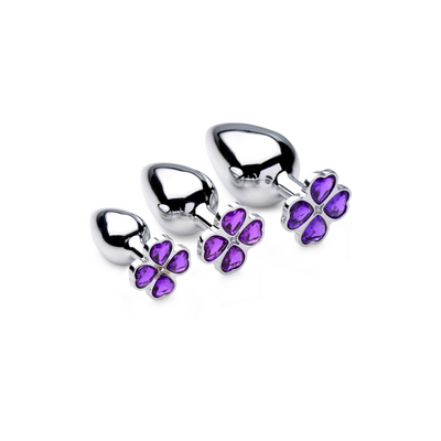 Image of XR Brands Violet Flower - Butt Plug Set - 3 Pieces