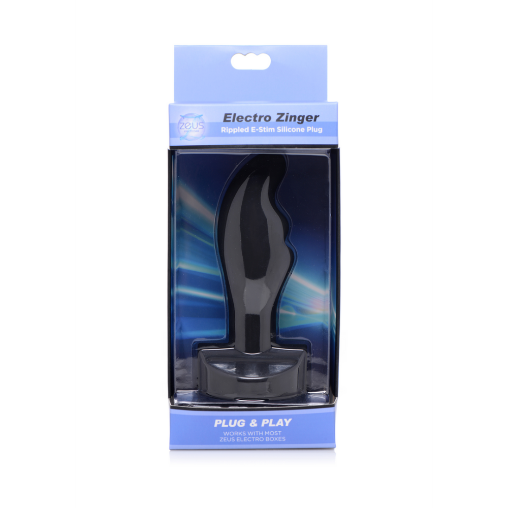 XR Brands Electro Zinger - Ribbed E-Stim Silicone Plug