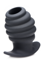 XR Brands Hive Ass Tunnel - Silicone Ribbed Hollow Anal Plug - Large