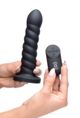 XR Brands Smooth Swirl - Silicone Dildo with Remote Control