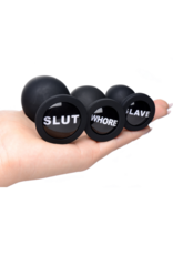 XR Brands Dirty Words - Silicone Anal Plug Set