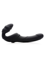 XR Brands Slim Rider - Ribbed Vibrating Strapless Strap-On