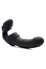 XR Brands Slim Rider - Ribbed Vibrating Strapless Strap-On