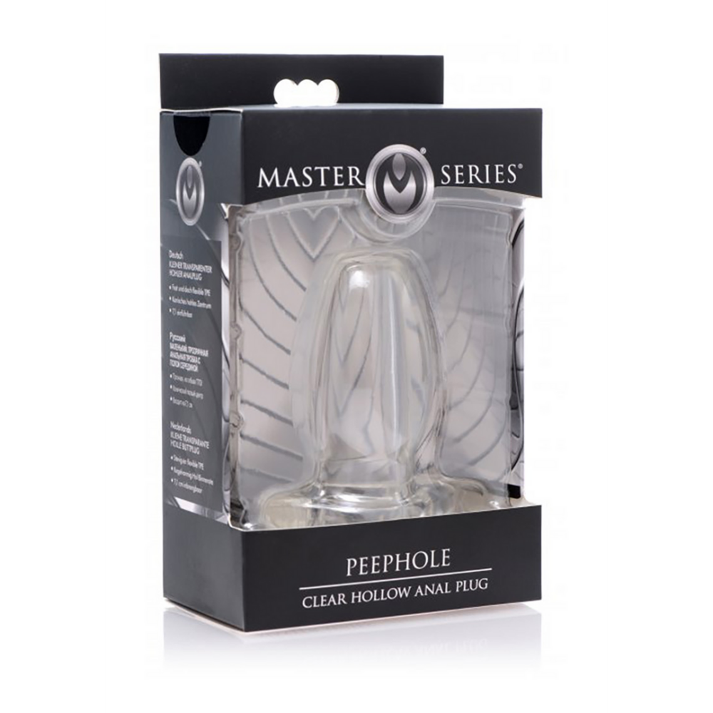 XR Brands PeepHole - Transparent Hollow Anal Plug - Small