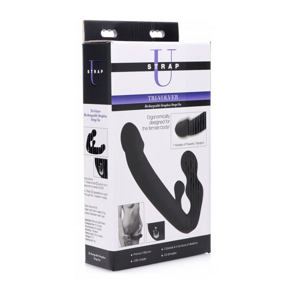 XR Brands Tri-Volver - Rechargeable Strapless Strap-On
