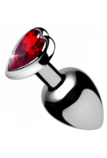 XR Brands Red Heart Gem - Butt Plug - Large