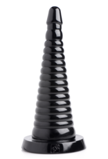 XR Brands Giant Ribbed Anal Cone - Black
