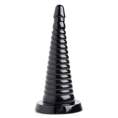 Image of XR Brands Giant Ribbed Anal Cone - Black