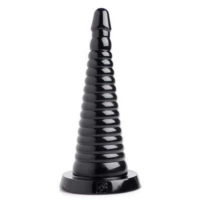 Image of XR Brands Giant Ribbed Anal Cone - Black