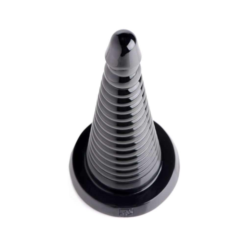 XR Brands Giant Ribbed Anal Cone - Black