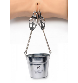 XR Brands Slave Bucket Labia and Nipple Clamps - Silver