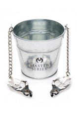 XR Brands Slave Bucket Labia and Nipple Clamps - Silver