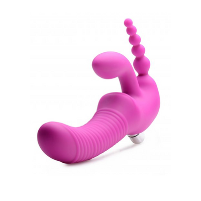 Image of XR Brands Regal Rider - Triple Vibrating Silicone Strapless Strap-On