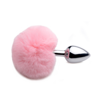 Image of XR Brands Fluffy Bunny Tail - Anal Plug - Pink