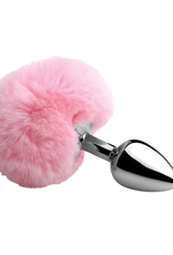 XR Brands Fluffy Bunny Tail - Anal Plug - Pink