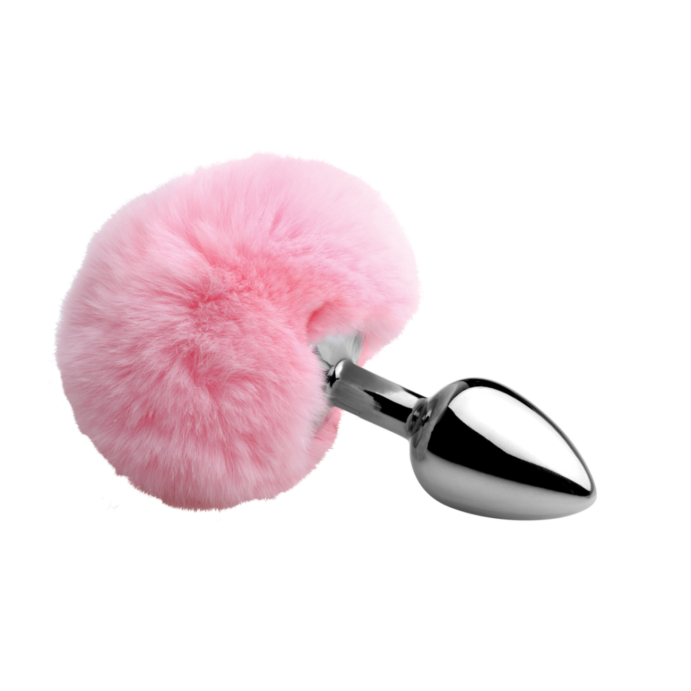 XR Brands Fluffy Bunny Tail - Anal Plug - Pink