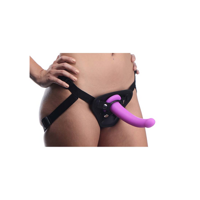 Image of XR Brands Navigator - Silicone G-Spot Dildo with Harness