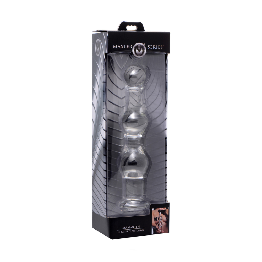 XR Brands Mammoth - Glass Dildo with 3 Bumps